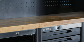 Arbeitsplatte Holz mit Zubehör, 700 mm